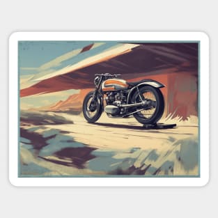 Vintage Cafe racer 50s vibe motorcycle Magnet